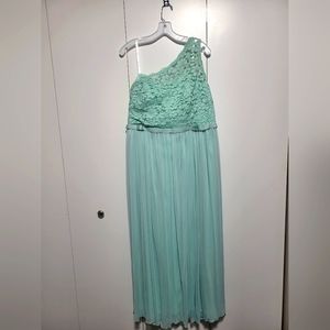 David's Bridal F17063 - Long One Shoulder Corded Lace Dress